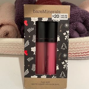 Brand new bareMinerals full size matte liquid lip color duo